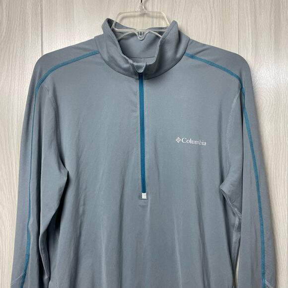 Columbia Trail Flash Half Zip Shirt Mens Small Gray Ash Omniwick Pullover Top - Picture 11 of 12